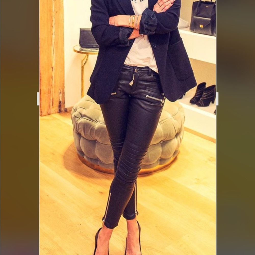 Anine Bring Moto leather pants with zippers